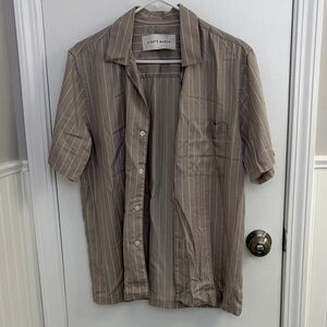 A Day’s March Men's Tan Striped Short Sleeve Shirt
